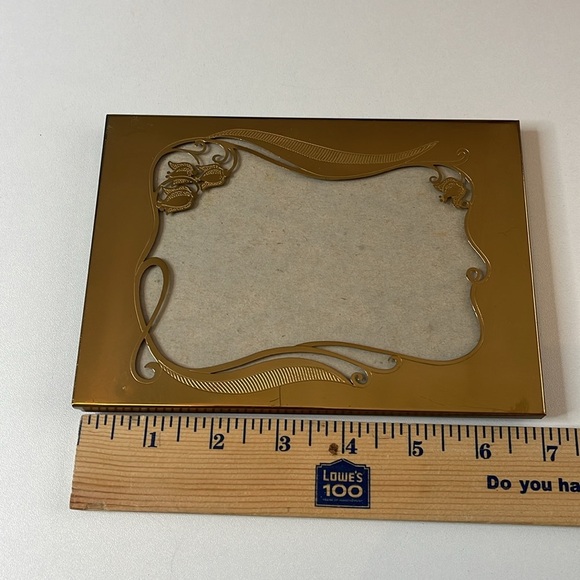 Vintage Cottage Core Whimsical CARR Solid Brass Floral Picture Frame - Picture 9 of 9